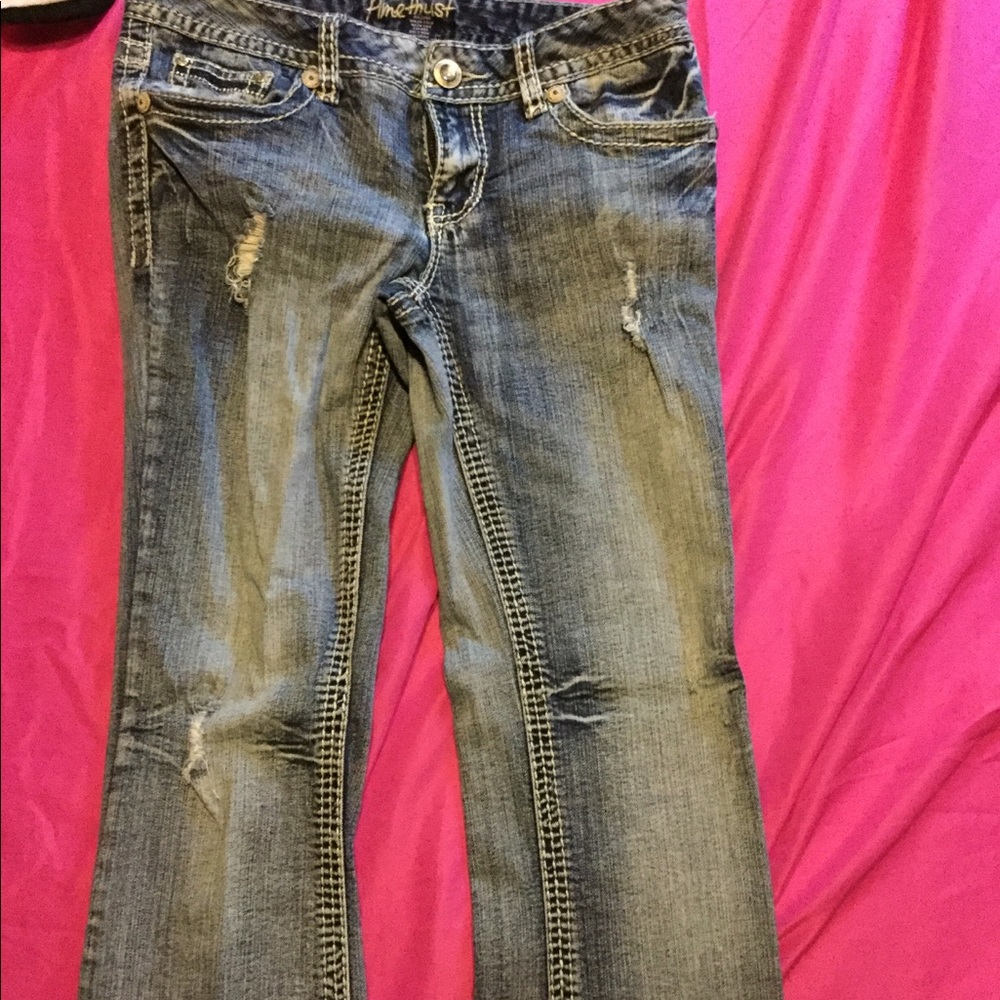 Boot cut blue jeans